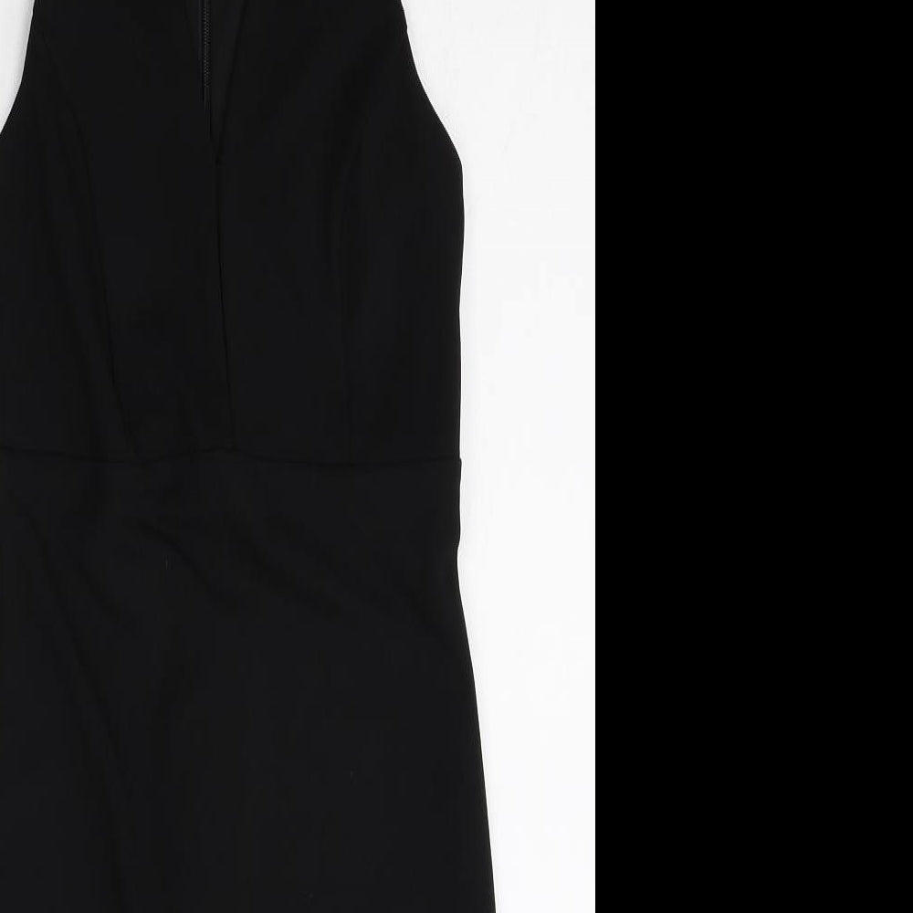New Look Womens Black Polyester Shift Size 8 Halter Zip - Keyhole Front