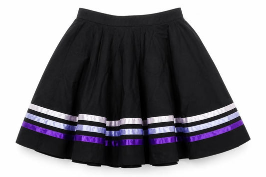 Plume Girls Black Striped Cotton Swing Skirt Size 2-3 Years Regular Hook & Loop