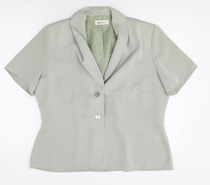 Bonmarché Womens Green Polyester Jacket Suit Top Size 16
