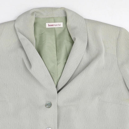 Bonmarché Womens Green Polyester Jacket Suit Top Size 16