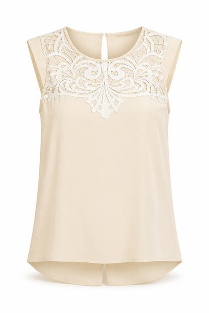 Oasis Womens Ivory Polyester Basic Blouse Size 8 Scoop Neck