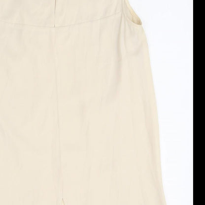 Oasis Womens Ivory Polyester Basic Blouse Size 8 Scoop Neck