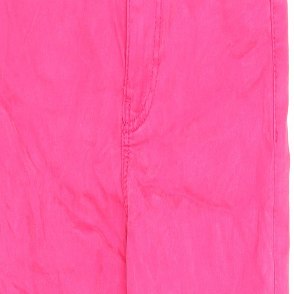 Marks and Spencer Womens Pink Cotton Straight Jeans Size 6 Regular Zip