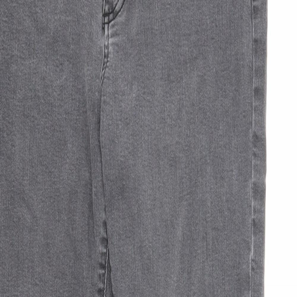 Marks and Spencer Womens Grey Cotton Skinny Jeans Size 12 Regular Zip