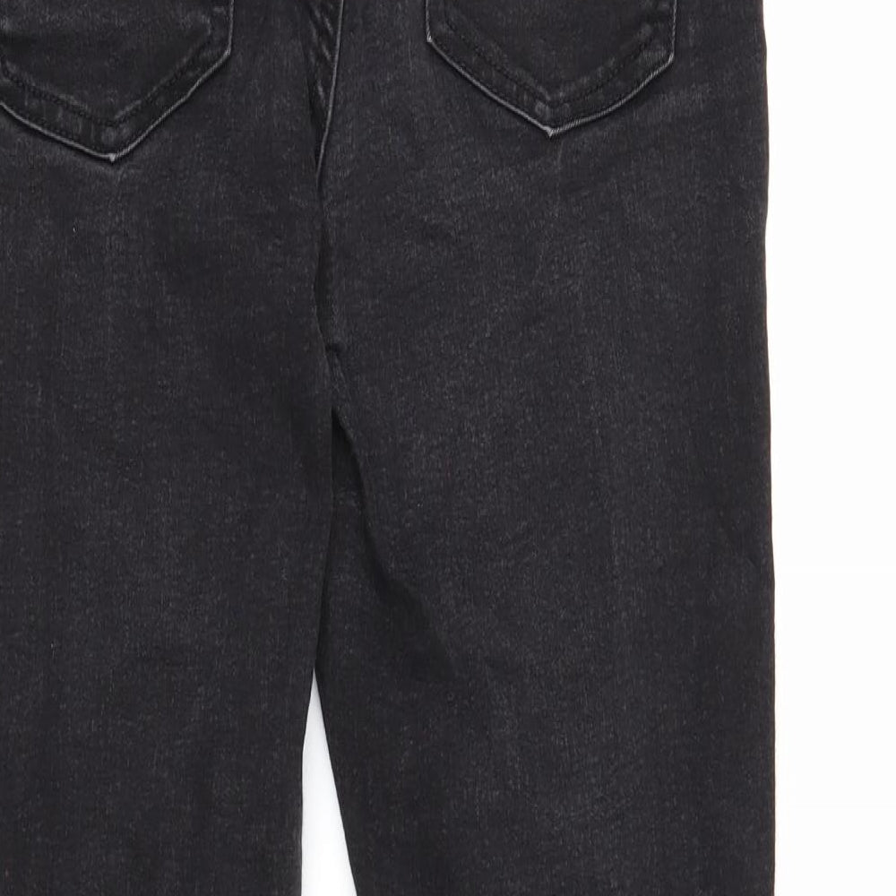 Marks and Spencer Womens Black Cotton Skinny Jeans Size 12 Regular Zip