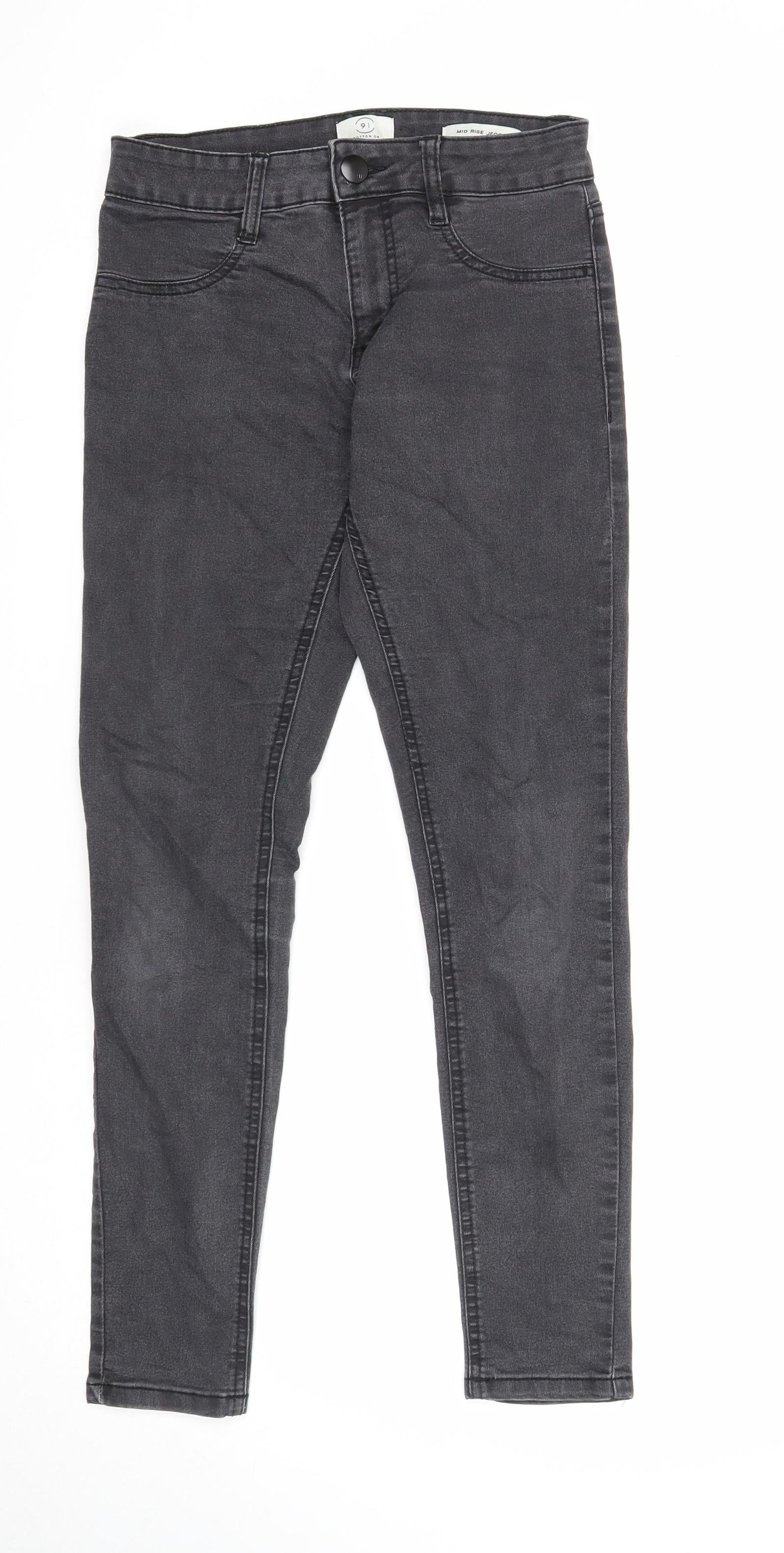 Preworn Womens Black Cotton Skinny Jeans Size 10 Regular Zip