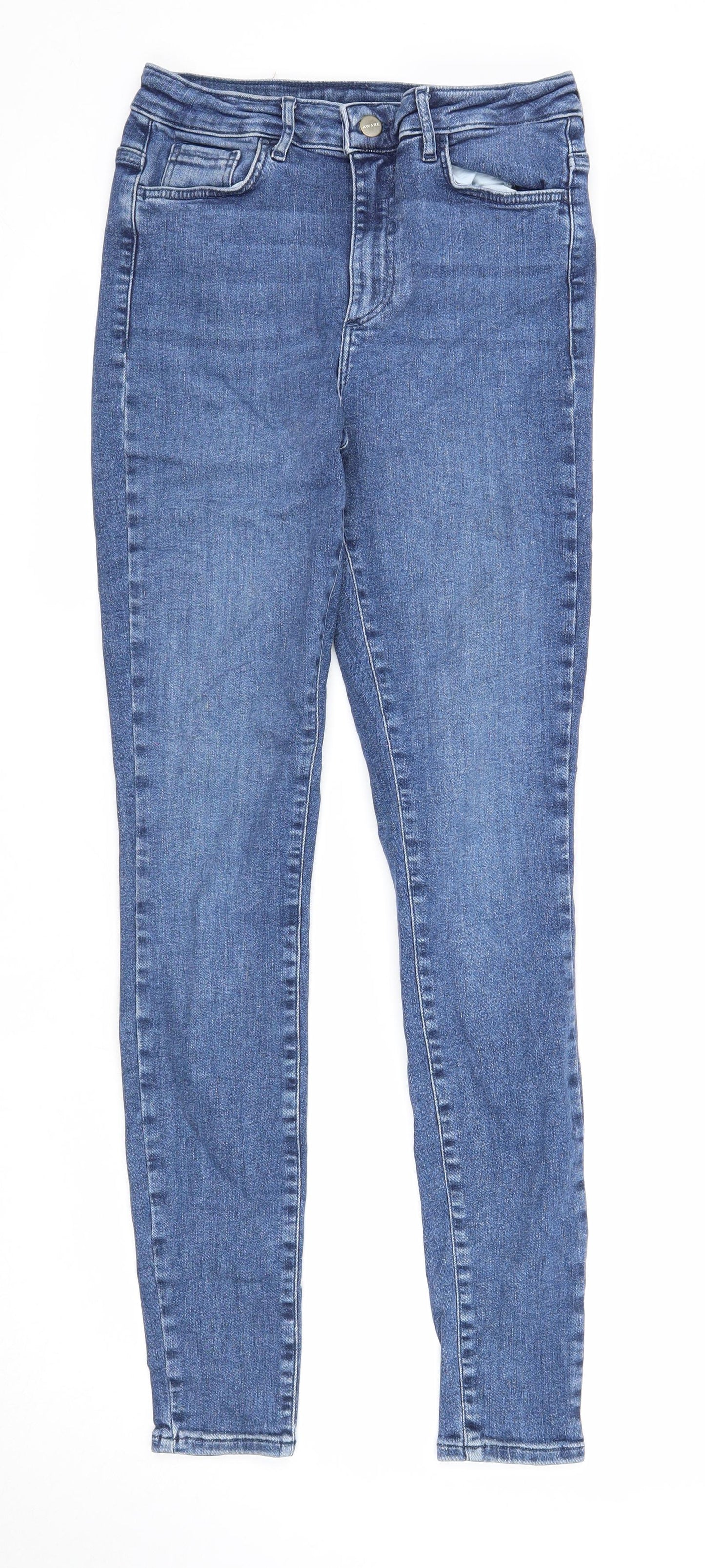 VERO MODA Womens Blue Cotton Skinny Jeans Size 34 in Regular Zip