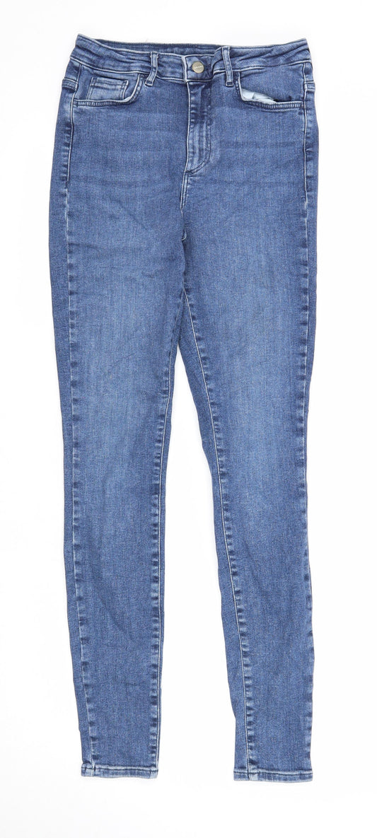 VERO MODA Womens Blue Cotton Skinny Jeans Size 34 in Regular Zip