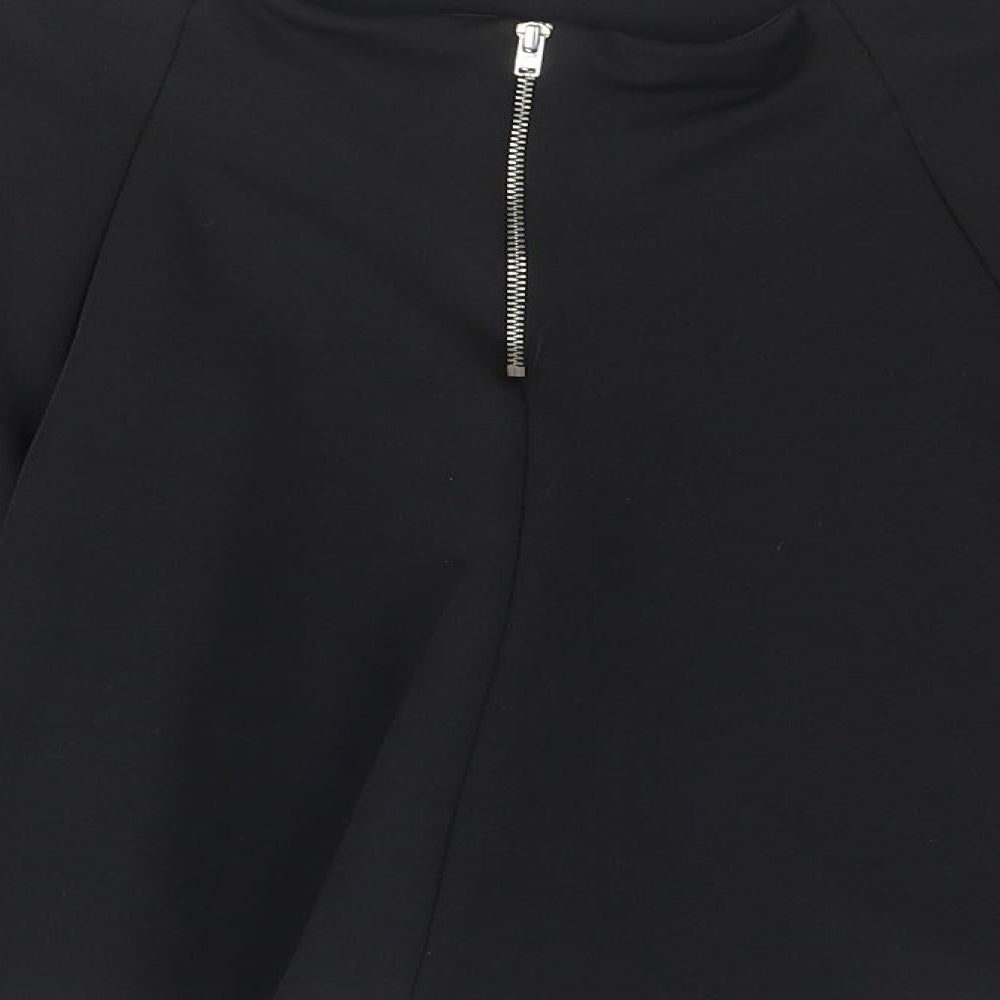 New Look Girls Black Polyester Skater Skirt Size 10 Years Regular Zip