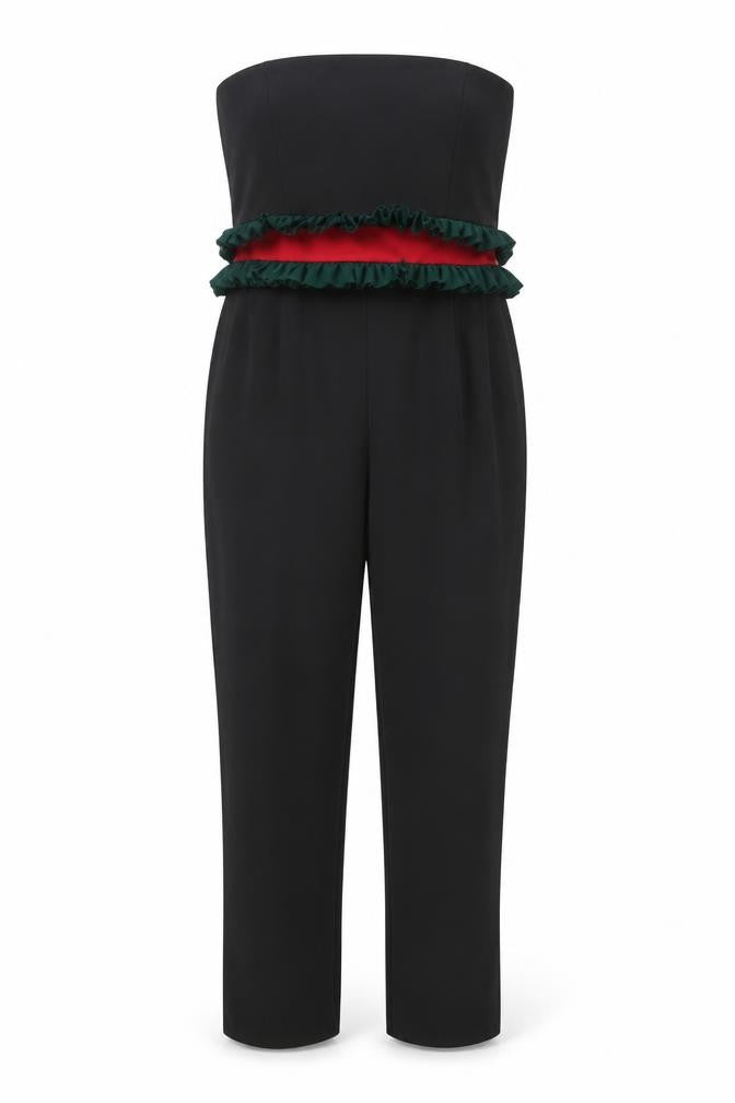 Stylewise Womens Black Polyester Jumpsuit One-Piece Size 12 Pullover
