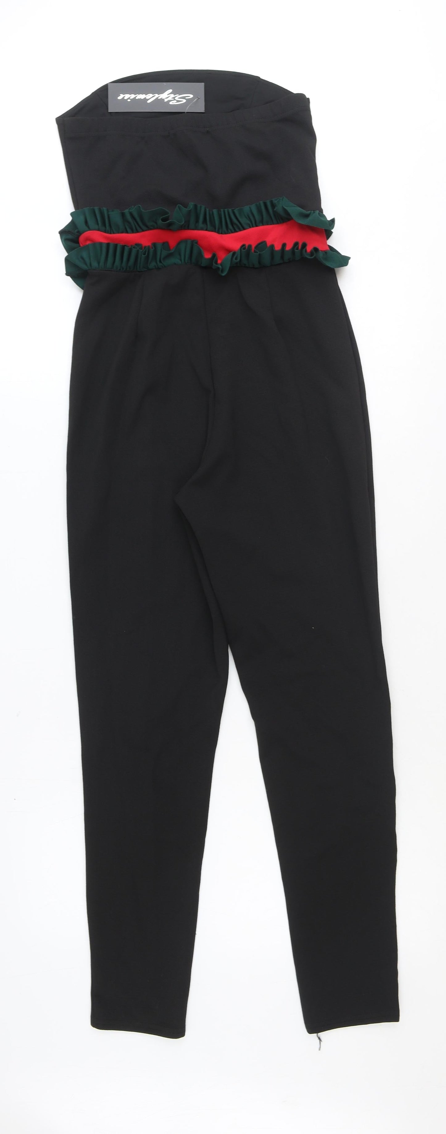 Stylewise Womens Black Polyester Jumpsuit One-Piece Size 12 Pullover