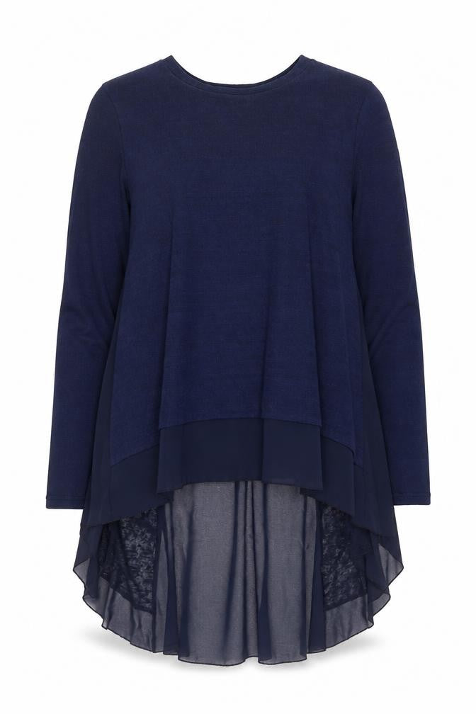 QED London Womens Blue Polyester Basic Blouse Size S Round Neck