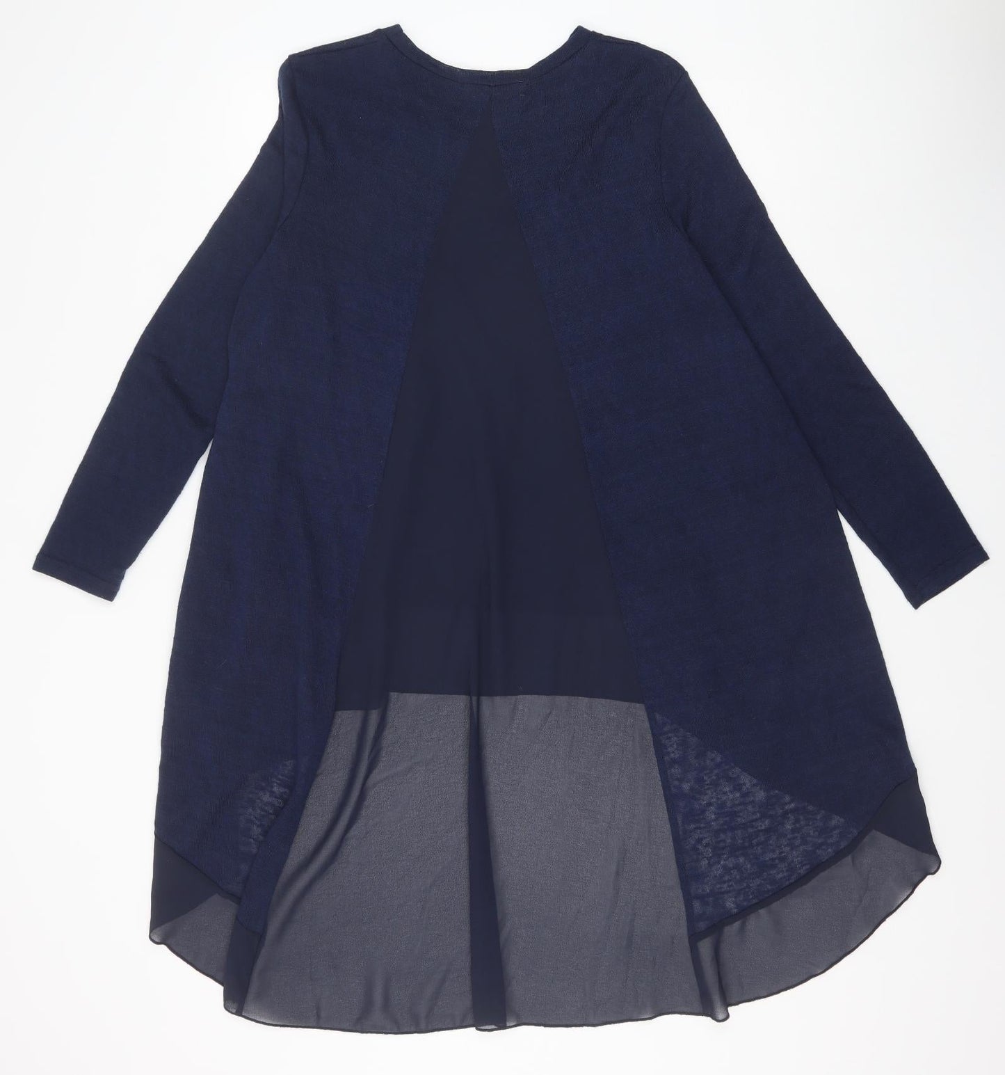 QED London Womens Blue Polyester Basic Blouse Size S Round Neck