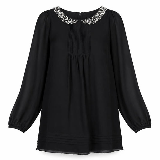 NEXT Womens Black Polyester Shift Size 10 Collared Zip