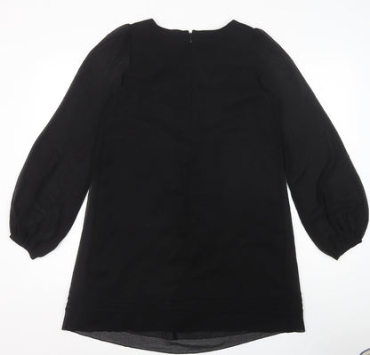 Next Womens Black Polyester Shift Size 10 Collared Zip