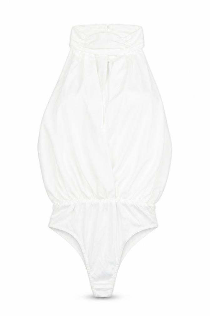 In the Style Womens White Polyester Bodysuit One-Piece Size 8 Snap