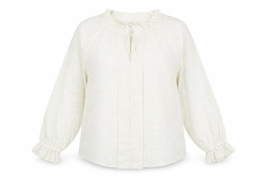 Marks and Spencer Womens Ivory Animal Print Polyester Basic Blouse Size 14 Scoop Neck - Leopard Print Tie Neck Detail