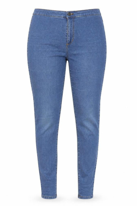 Denim & Co. Womens Blue Cotton Skinny Jeans Size 14 Slim Zip