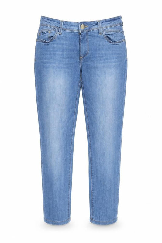 Denim & Co. Womens Blue Cotton Straight Jeans Size 12 Slim Zip