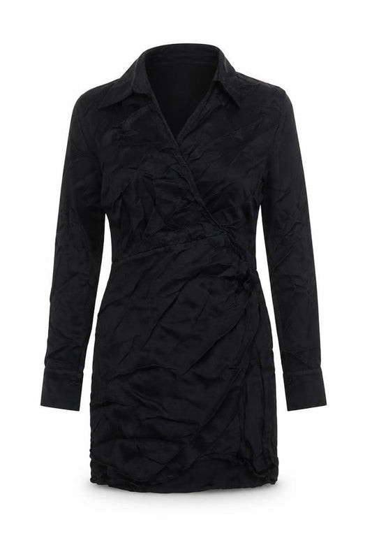 Primark Womens Black Viscose Shirt Dress Size 6 Collared Pullover