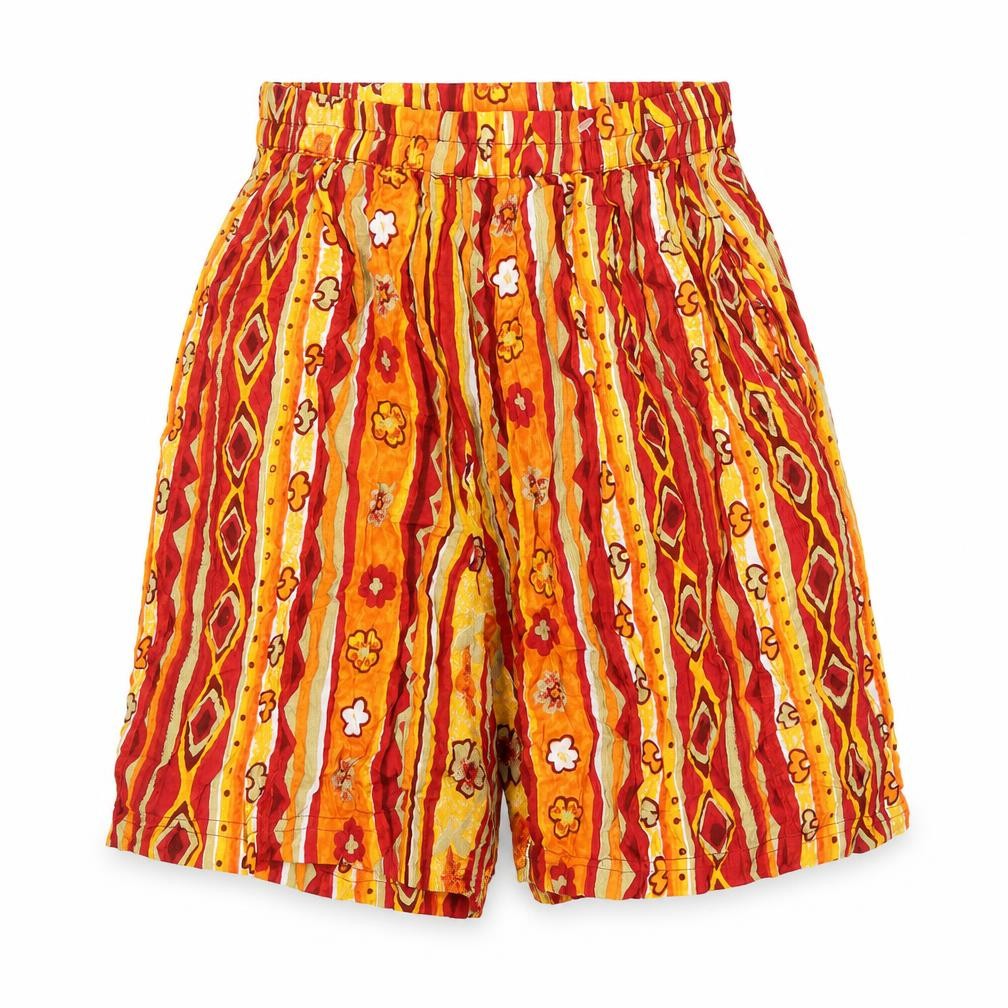 More by Lata Womens Multicoloured Geometric Viscose Culotte Shorts Size S Regular Pull On