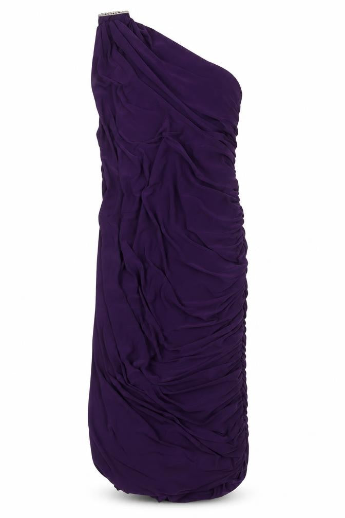 Blue Banana Womens Purple Polyester Sheath Size 14 One Shoulder Pullover