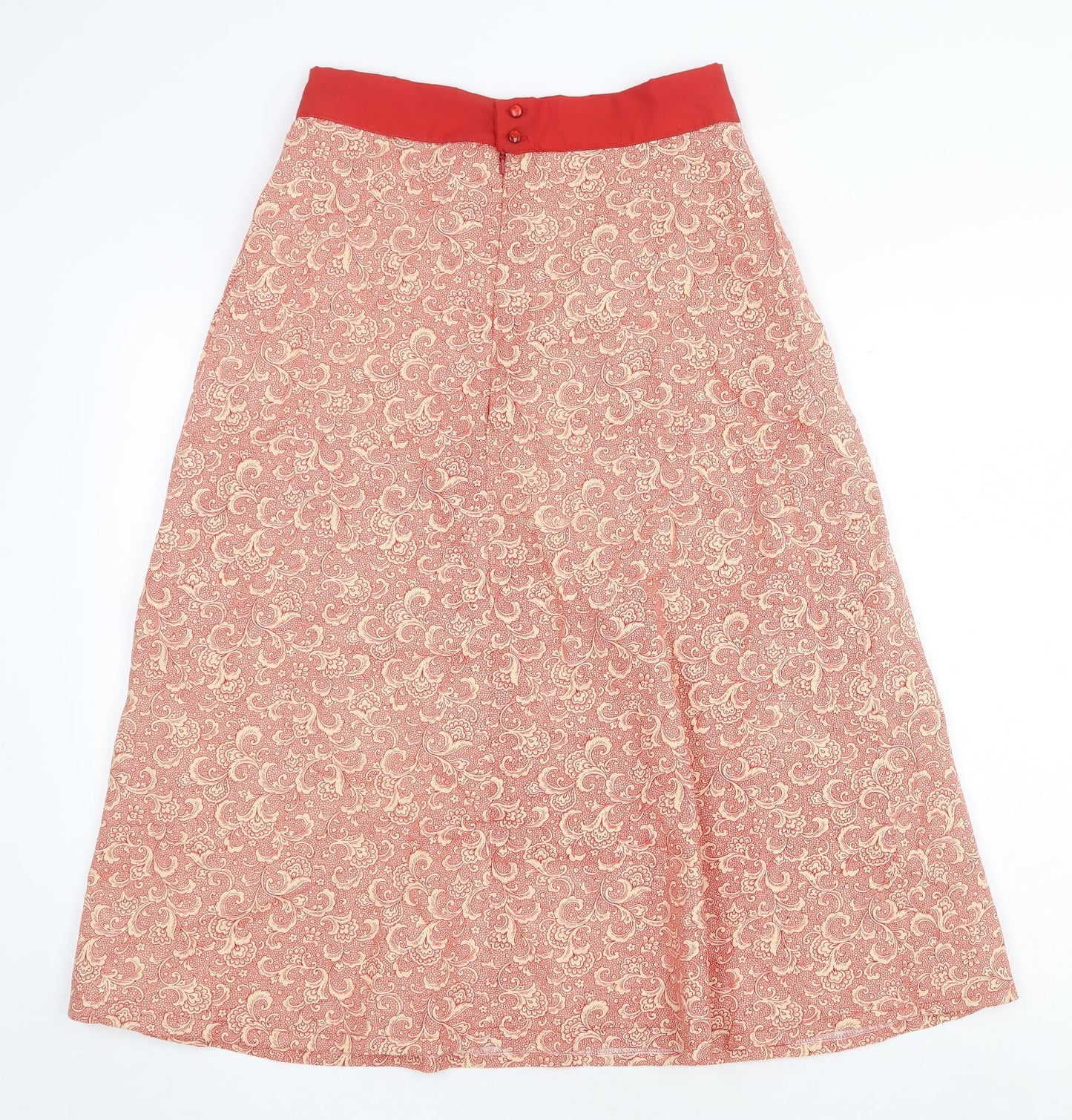 Preworn Womens Red Geometric Polyester Swing Skirt Size 28 in Zip