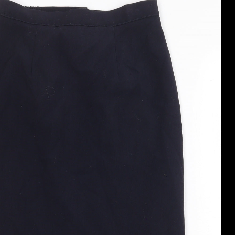 Preworn Womens Blue Polyester Straight & Pencil Skirt Size 30 in Zip