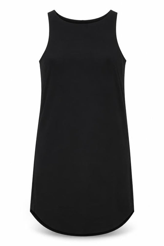 H&M Womens Black Polyester Tank Dress Size 6 Boat Neck Pullover