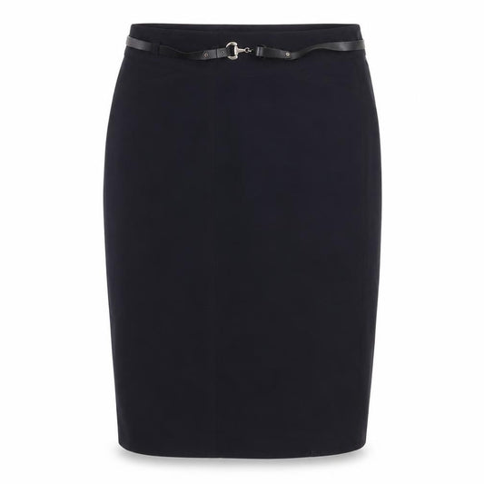Gerry Weber Womens Blue Cotton Straight & Pencil Skirt Size 34 in Zip - Belt Included
