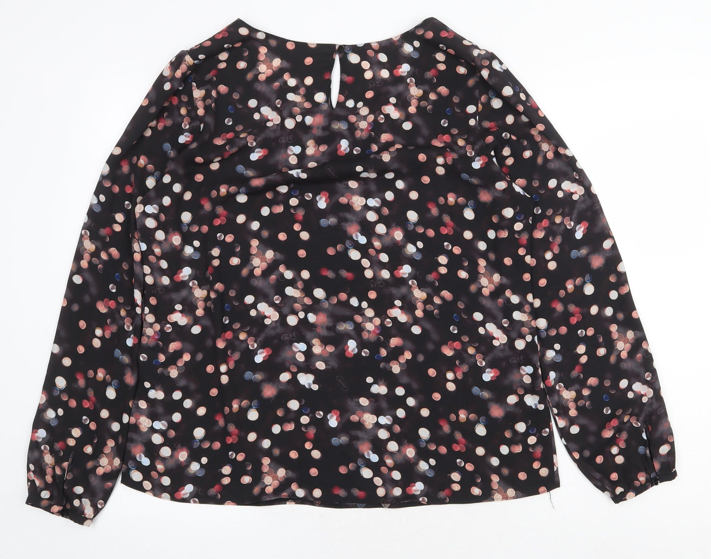Taifun Womens Black Polka Dot Polyester Basic Blouse Size XL Boat Neck