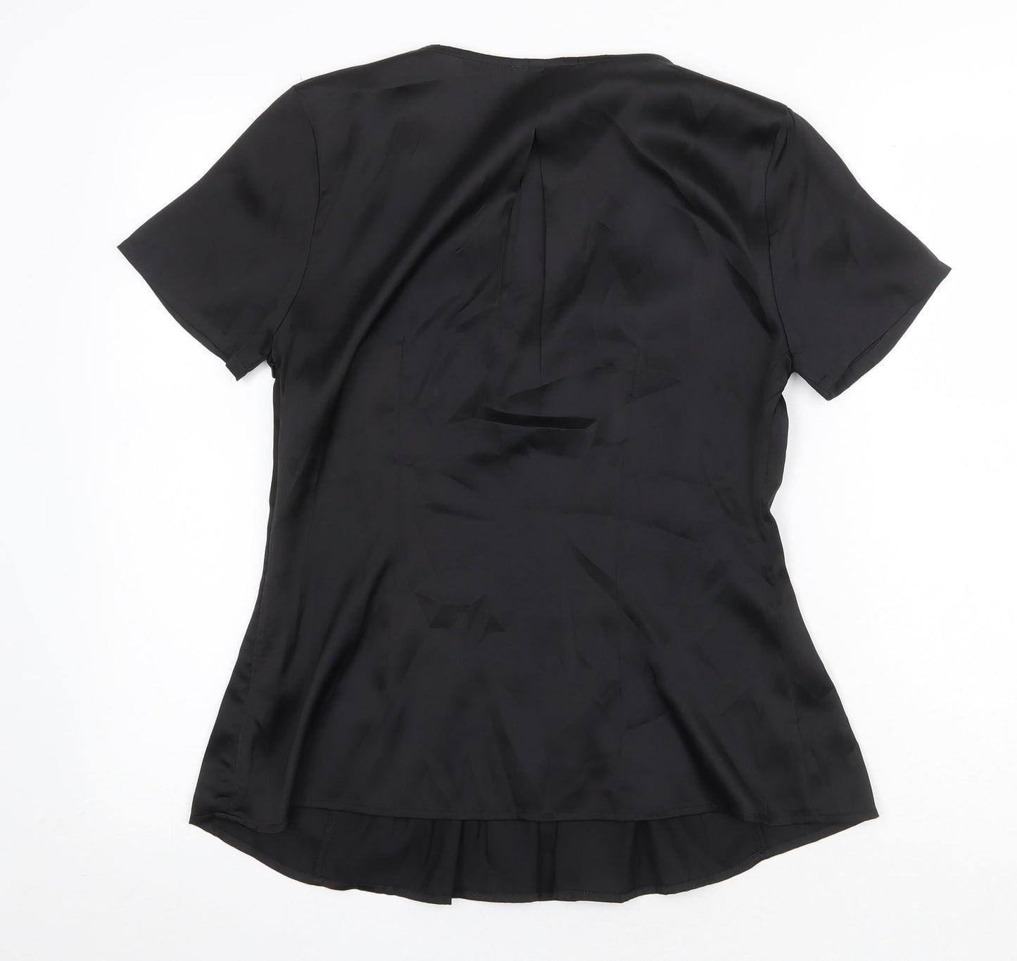 Per Una Womens Black Polyester Basic Blouse Size 10 V-Neck
