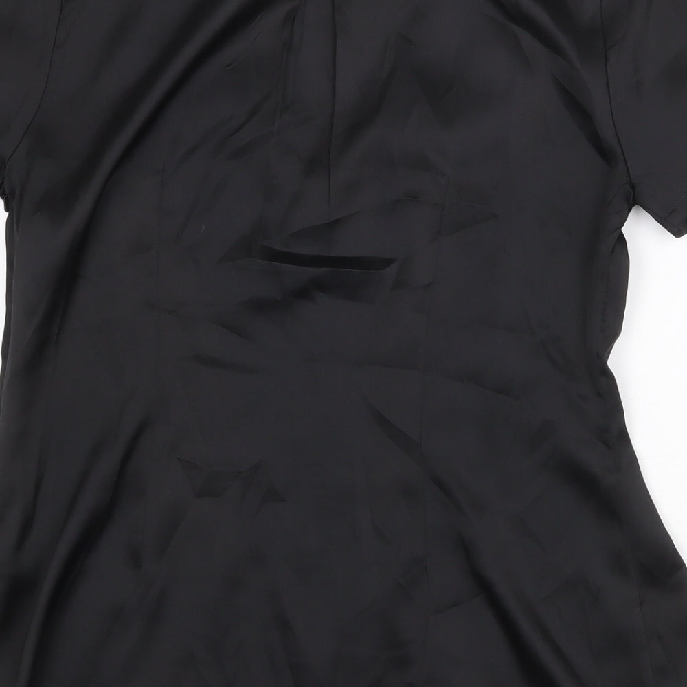 Per Una Womens Black Polyester Basic Blouse Size 10 V-Neck