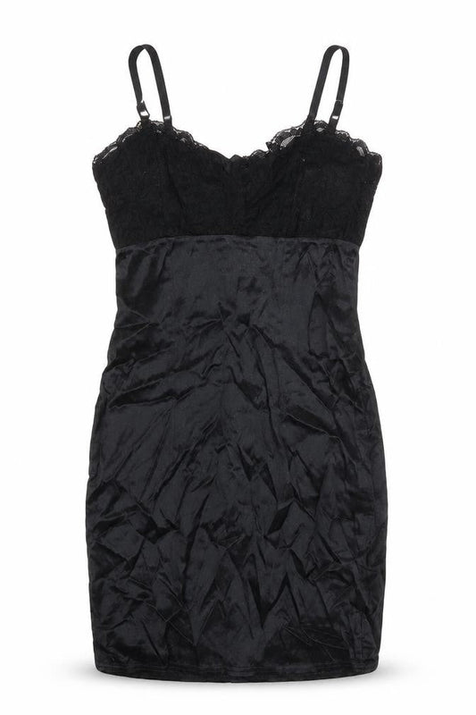 I.Q Trademark Womens Black Acetate Mini Size 8 Scoop Neck Zip