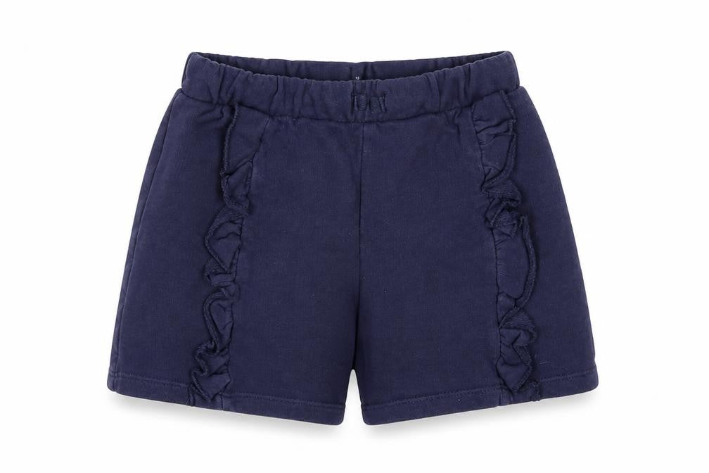 Marks & Spencer Girls Blue Cotton Sweat Shorts Size 5-6 Years Regular Drawstring