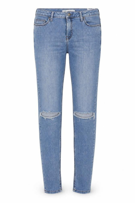 Topshop Womens Blue Cotton Skinny Jeans Size 30 in Regular Zip