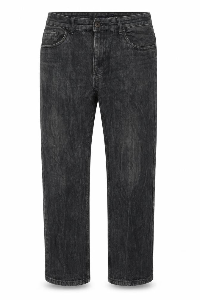 Authentic Mens Grey Cotton Straight Jeans Size 34 in Regular Zip