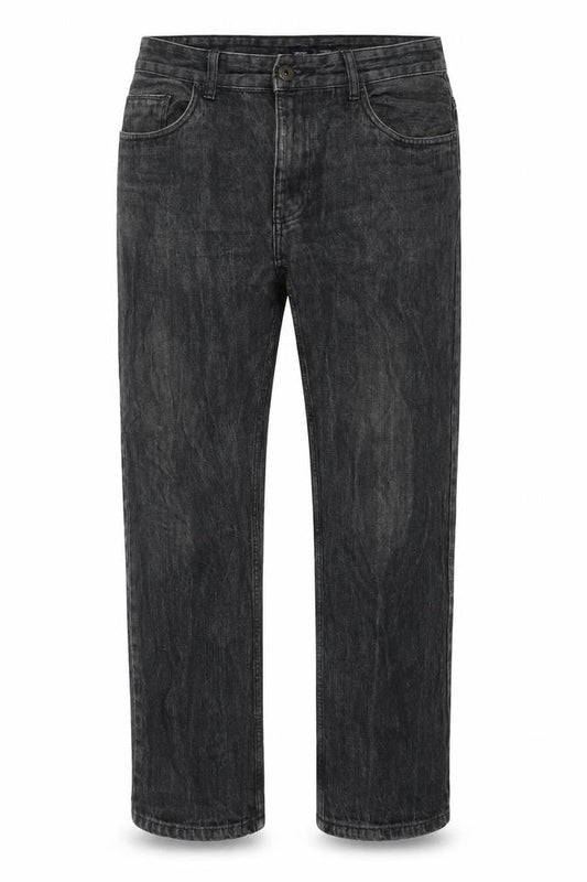 Authentic Mens Grey Cotton Straight Jeans Size 34 in Regular Zip