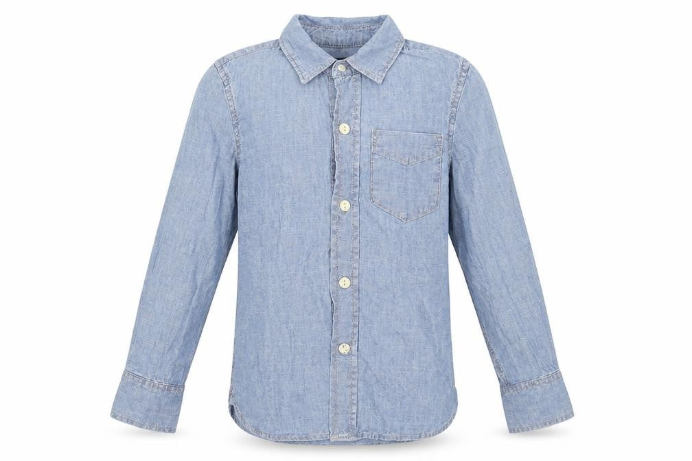Gap Boys Blue Cotton Basic Button-Up Size XS Collared Button