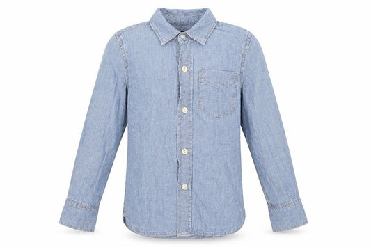 Gap Boys Blue Cotton Basic Button-Up Size XS Collared Button