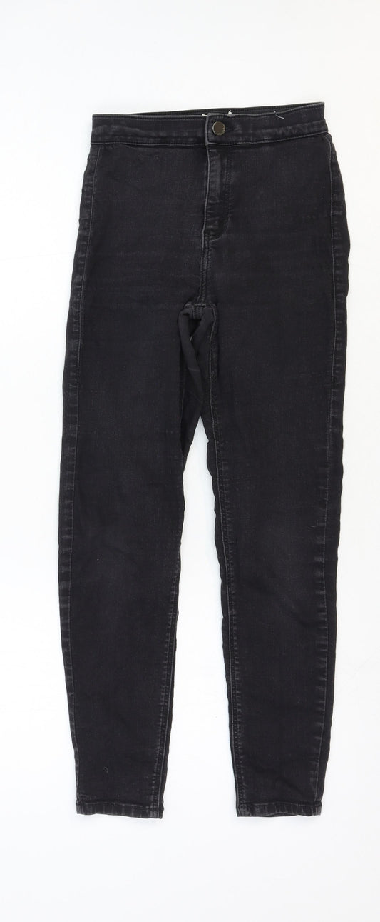 Topshop Mens Black Cotton Skinny Jeans Size 24 in Regular Zip