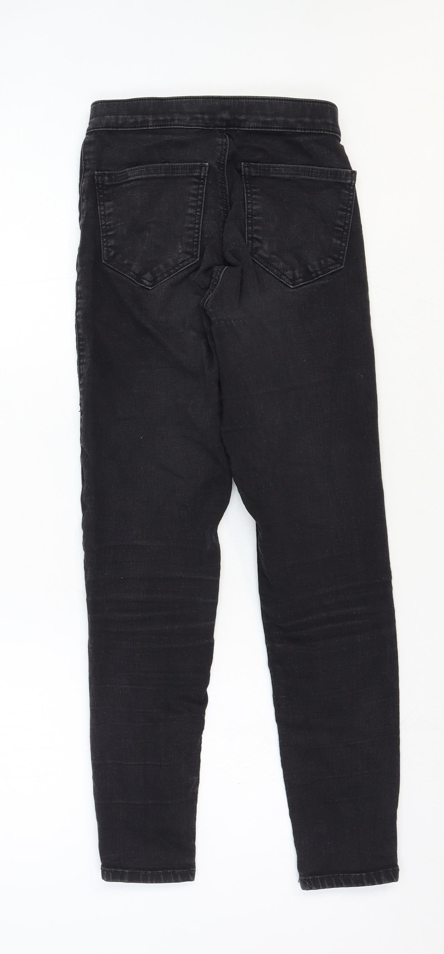 Topshop Mens Black Cotton Skinny Jeans Size 24 in Regular Zip