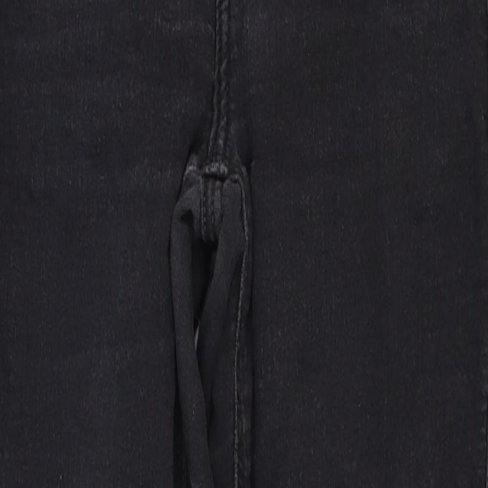 Topshop Mens Black Cotton Skinny Jeans Size 24 in Regular Zip