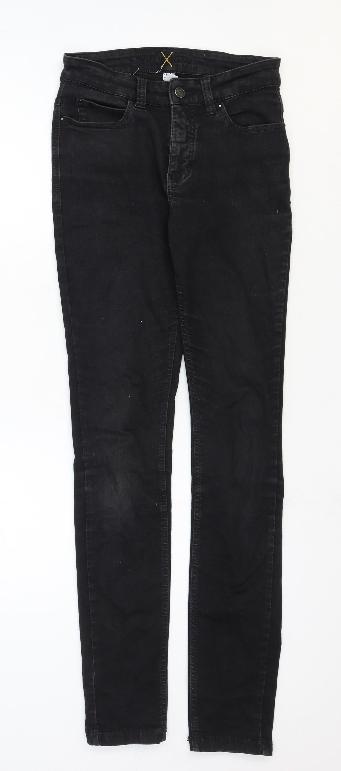 Dream Jeans Womens Black Cotton Skinny Jeans Size 26 in Regular Zip