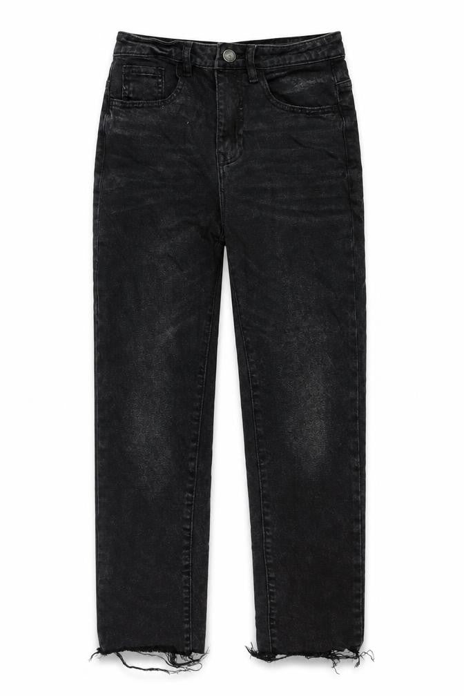 STR Womens Black Cotton Straight Jeans Size 6 Regular Zip