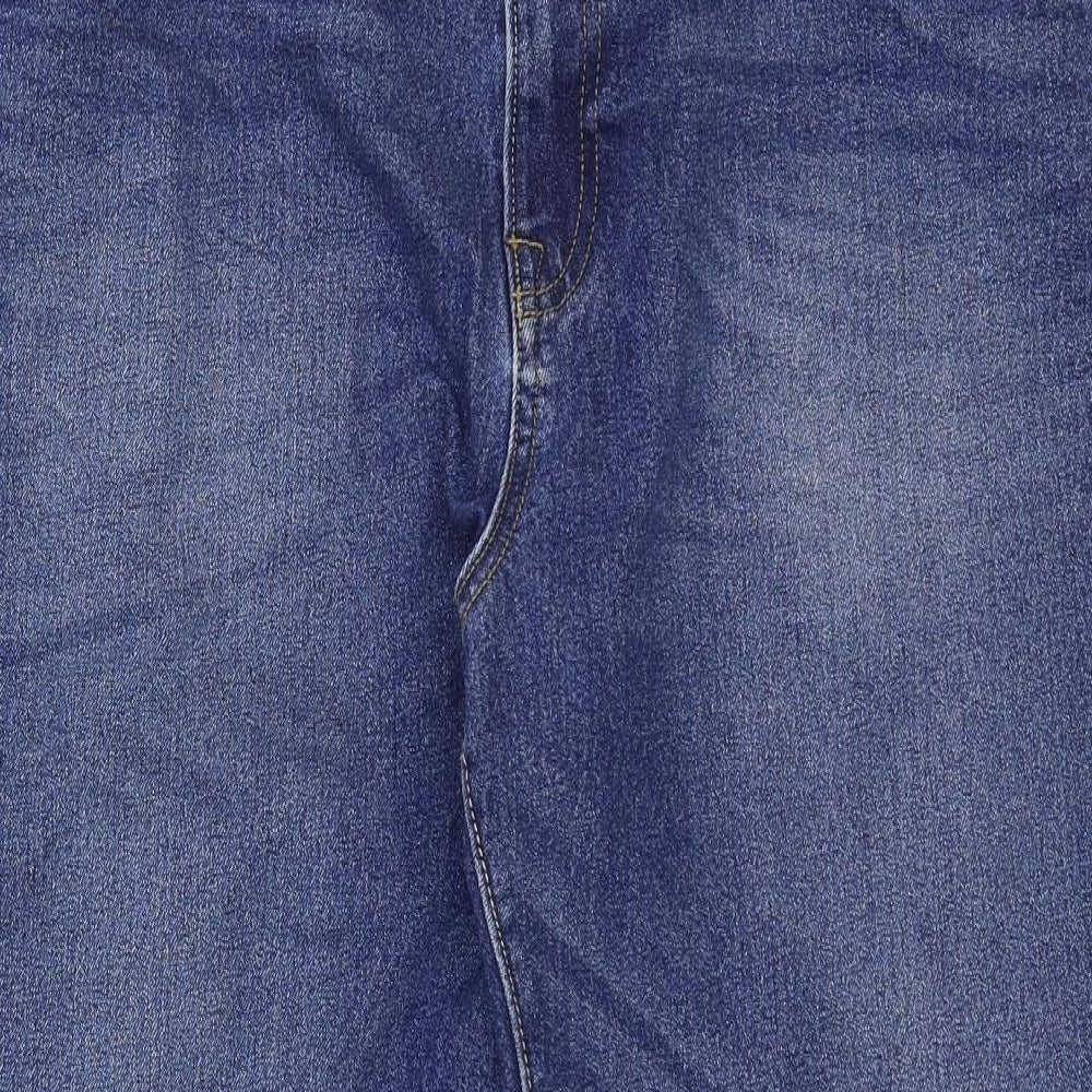 Easy Denim Womens Blue Cotton Straight Jeans Size 40 in Regular Zip