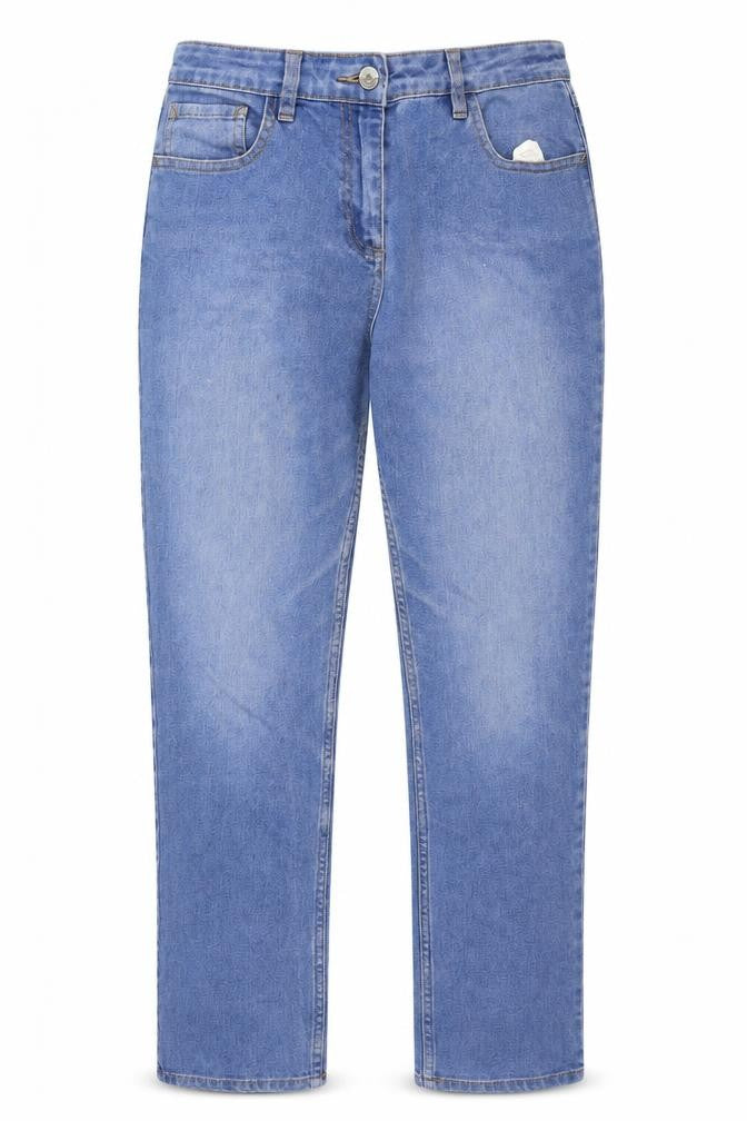 Denim Womens Blue Cotton Straight Jeans Size 12 Regular Zip