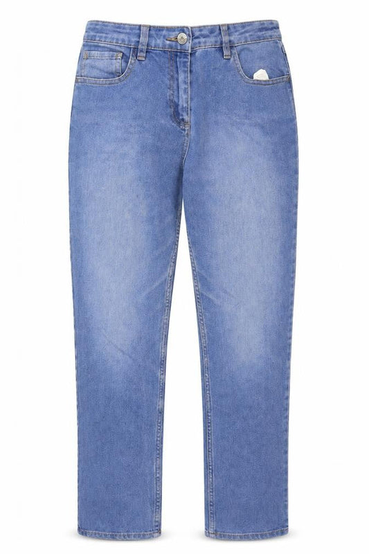Denim Womens Blue Cotton Straight Jeans Size 12 Regular Zip
