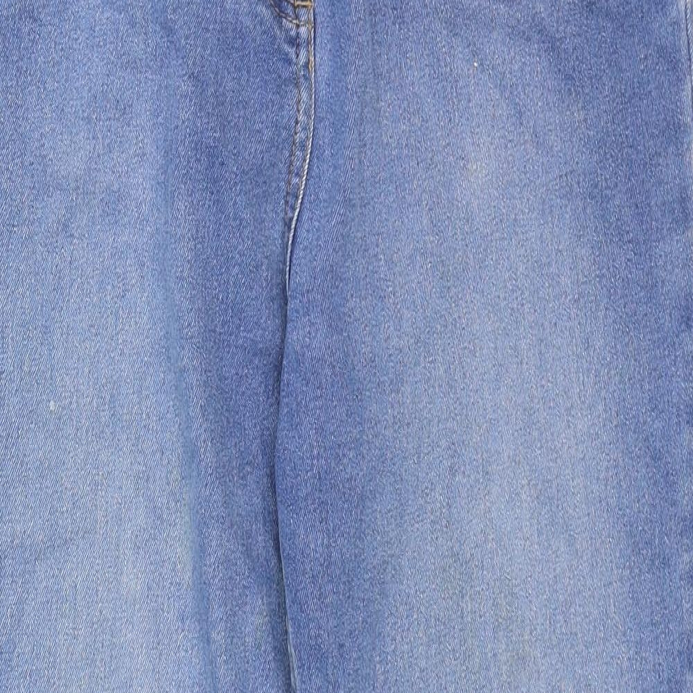 Denim Womens Blue Cotton Straight Jeans Size 12 Regular Zip