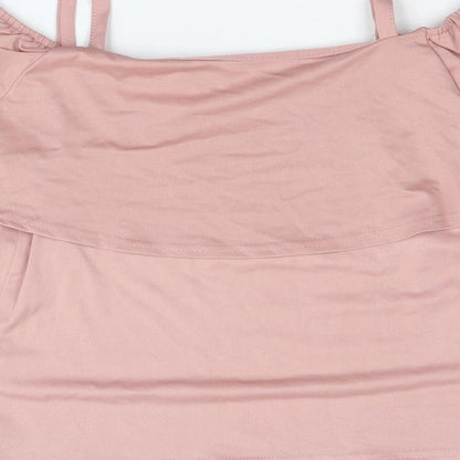 Atmosphere Womens Pink Polyester Basic Blouse Size 8 Square Neck